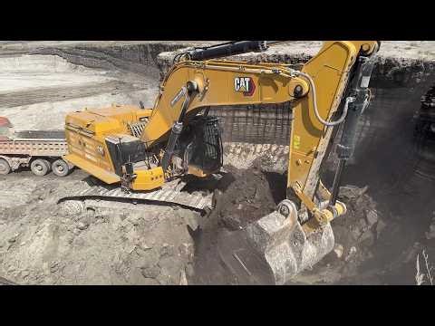 Caterpillar 395 Excavator Loading Trucks In 4K At Huge Mine - Sotiriadis Mining Works