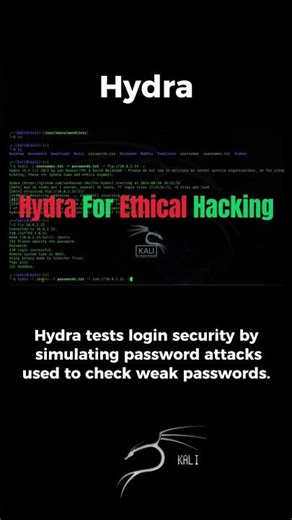 Top 5 Kali Linux Tools for Ethical Hacking (Educational Purpose Only) 🔐 #shorts