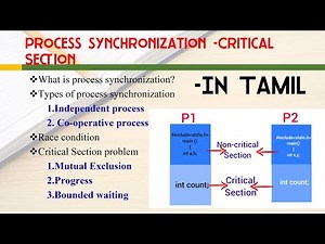 Process synchronization | Race condition | critical Section problem | Operating System | IN TAMIL