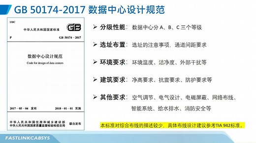 GB 50174 数据中心设计规范概述