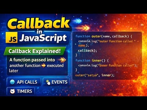 Callback in JavaScript Explained 🔥 | Outer & Inner Function Example | Async Basics