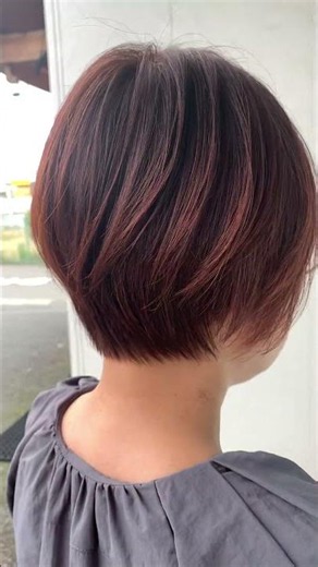 40代50代60代◎白髪染めオーガニックカラー×前下がりショートヘアー・前下がりショートボブ・前下がりボブ【一宮市美容院Free】