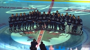 An unforgettable pre-game ceremony as Blake Wheeler earns his Silver Stick last night! #GoJetsGo | #Wheeler1K | Winnipeg Jets