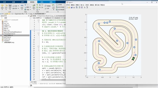 面向自动驾驶非线性模型预测控制NMPC轨迹跟踪与避障控制程序【有详解注释】
