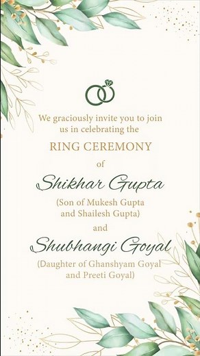 Ring Ceremony Invitation Video | Floral Engagement Invitation