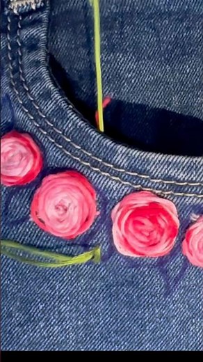 Hand Embroidery on Jeans | Easy Floral Embroidery Design for Beginners | Denim Embroidery Tutorial
