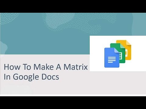 How To Make A Matrix In Google Docs | How To Insert a 3x3 Matrix in Google Docs