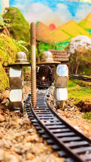 TRAIN vs IRON SCREW and NUTS 💥 model train rc train #rcconstruction#rccars #shorts