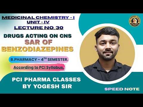 SAR of Benzodiazepines | Lecture 30 | Medicinal Chemistry-I,Unit-IV, B.Pharmacy, 4th Semester, PCI.
