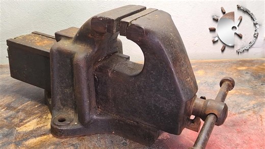 Huge vise restoration [fix huge rusty vise]