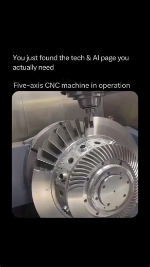 TechDiscovery | AI & Innovations on Instagram: "👉 Follow @tech.discoveryai — your daily dose of mind-blowing engineering and innovation. A five-axis CNC machine in operation is precision engineering at its peak. Unlike traditional machines, it moves the cutting tool along five different axes simultaneously, allowing complex shapes, tight tolerances, and smooth finishes to be produced in a single setup. This reduces errors, improves accuracy, and dramatically increases efficiency. From aerospace