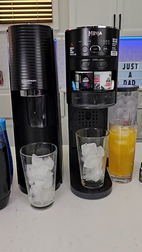 Ninja Thirsti compared to Sodastream soda maker #justadadvideos #ninjainthekitchen #ninjathirsti #sodastream #soda #sparklingwater #sparklingwatermachine