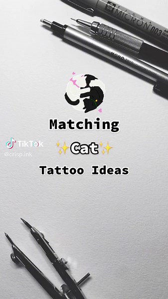 Matching Cat Tattoo Ideas for Best Friends