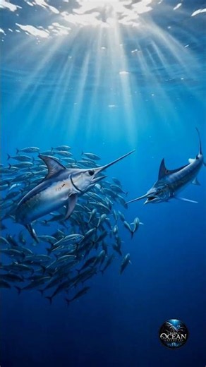 Colossal Swordfish vs Giant Blue Marlin.The Fastest Race in the Ocean #bbcearth #swordfish #deepsea