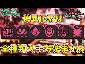 【完全版】PS版のアプデに向けて「傀異化素材全種類」まとめてみました。【モンハンサンブレイク】
