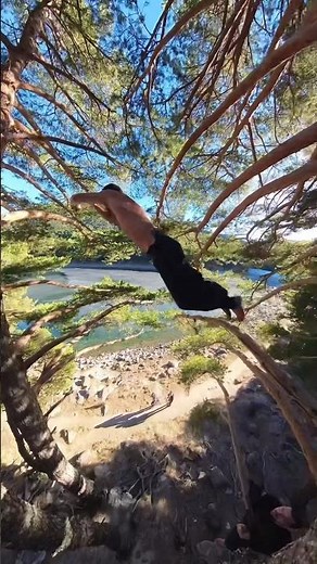 Incredible jump in trees