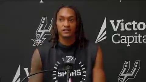 Devin Vassell on his playoff emotions:“Me and KJ are super excited.. its good to be in this position, not only for us but for the community and the fans that’s been here and been waiting. It’s been a long time, overdue, but we’re here and we’re ready to go”#GoSpursGo #PorVida