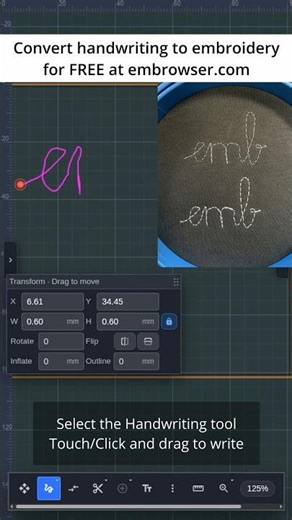 Convert Handwriting to Embroidery for FREE #machineembroidery #embroiderydesign #digitizingsoftware