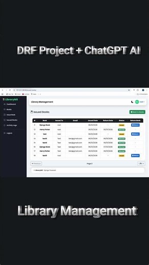 Library Management DRF Project | ChatGPT AI | Web Application Development