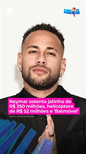 Neymar abriu a sua garagem digna de cinema e mostrou em vídeo os bens mais preciosos guardados lá. Entre suas riquezas, estão um jatinho de R$ 250 milhões, um helicóptero de R$ 52 milhões e até uma réplica do Batmóvel, automóvel usado pelo Batman, que custou R$ 8 milhões. A ostentação do jogador provocou alguns comentários na internet. O funkeiro Mc Ryan SP, inclusive, brincou: “Mostrando quem manda, né”. Já o humorista Victor Sarro escreveu: “E eu hoje não comprei um milho em Bertioga [SP] porq