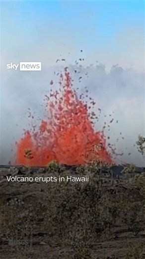 49K views · 323 reactions | Kilauea Volcano erupted in a remote part of Hawaii Volcanoes National Park, close to another extremely active volcano | Sky News | Facebook