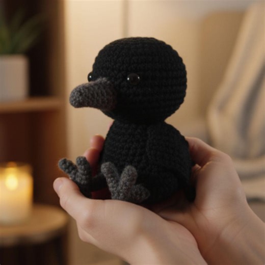 Crochet Raven Pattern: Amigurumi Crow Plush Toy Tutorial (PDF Download) - Etsy