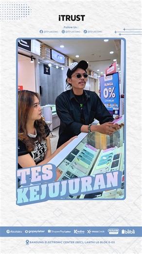 TOKO IPHONE TERPERCAYA BEC BANDUNG on Instagram: "Coba aja kalo ga jujur pasti aman 🤣 • 🏷️Save Postingan & Tag Temanmu yang lagi cari HP baru! • Beli Produk Apple di iTRusT Produk Dijamin: ✅ 100% Original & Bergaransi Resmi ✅ Bisa Tukar Tambah ✅ Cicilan Tanpa Kartu Kredit • 📍Kunjungi Store Kami Bandung Electronic Center (BEC) Lantai LG Blok E-03 Open : 10.00 - 21.00 WIB • 🛍️ Pesan Online Whatsapp & DM • 0877 225 225 87 • ⁠@itrust.bec #iTRusT #YourTrustedMobilePartner #jualiphonebandung #ipho