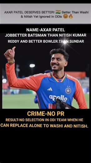 AXAR PATEL DESERVES BETTER!🇮🇳 Better Than Washi & Nitish Yet Ignored in ODIs 😡🔥