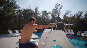 Step2 Vero Pool Slide, Outdoor/Indoor Waterproof Patio Furniture, Non-Slip Steps, Hose Attachment, Made of Durable Plastic