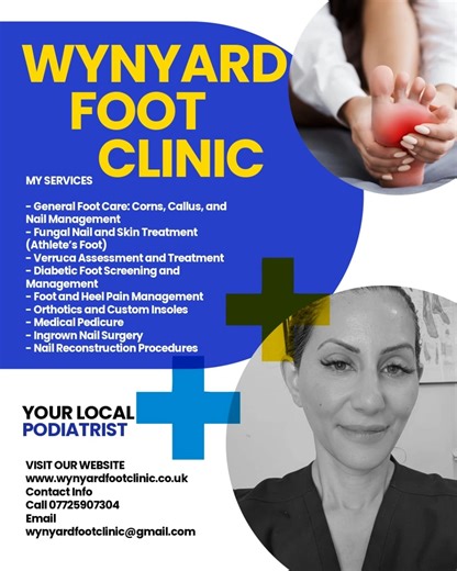 🧦 Soggy socks? Itchy toes? Winter’s damp conditions are prime time for athlete’s foot. If your feet feel irritated or uncomfortable, don’t wait for it to clear up on its own—fungal infections thrive in cold, wet environments. Wynyard Foot Clinic offers fast, effective treatments to get your feet back to feeling fresh and healthy. 📞 07725907304 📧 wynyardfootclinic@gmail.com #AthletesFoot #FungalFreeFeet #WynyardFootClinic #WinterFootCare #HealthyFeetHappyYou | Wynyard Foot Clinic