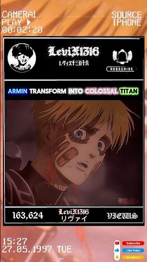 Armin first titan transformation #aot #aotedit #attackontitan #arminarlert #colossaltitan