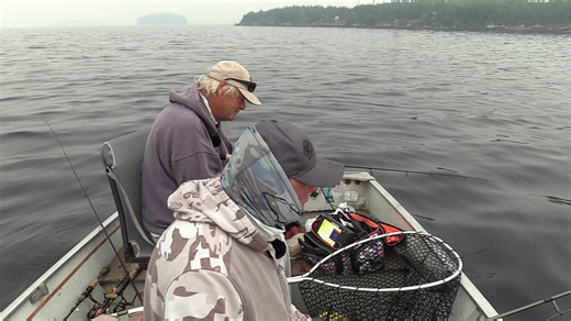 Catching eaters from Clark’s Resorts & Outposts with buddy John Jacobs on the Lake Effect Lure Co. / RBM Jigs LLC 3" Fiesty Fry rattlin' baits that are loaded with 'stank sauce' w/ small jigs on shallow rock, good times in Ontario's Sunset Country @topfans #walleyefishing #fishinglodge #walleye #fishinglures #roadtrip | Extreme Angler TV