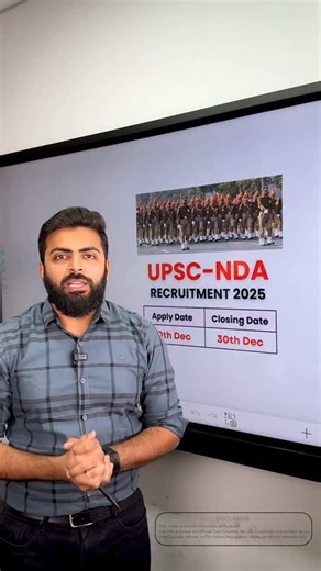 AbdulSattar Bhathara | Prepwithwell on Instagram: "📌UPSC NDA 2025 EXAM SYLLABUS 🔥🔥📝💯💯 ➡️ Apply Date: 10/12/2025 ➡️ End Date: 30/12/2025 ➡️ Eligibility: 12TH PASS ➡️ Age Limit: 20 - 24 Years ➡️ SELECTION PROCESS : 👉🏻 Stage 1 : Written Exam 👉🏻 Stage 2 : Interview ➡️ POST NAME: Various Posts ➡️ Apply Link: https://upsc.gov.in ➡️ To Enroll In DAILY DOSE Visit The Link👇👇 https://www.wellacademy.in/study/w61k ➡️ Follow Our Page For More Such Educational Content 💯💯📚✔️ . . . 📢 Stay infor
