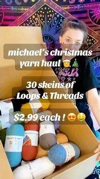 30 skeins of loops & threads for $2.99 each from ‪@michaels‬ 😍🎄 #crochet #fiberart #yarnhaul #yarn