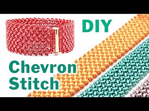 Learn How to Make this Chevron Stitched Bracelet Step by Step using Super Duo & Toho Seed Beads