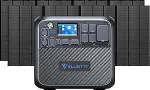 BLUETTI Solar Generator AC200MAX with 2 350W Solar Panel Included, 2048Wh Portable Power Station w/ 4 2200W AC Outlets, LiFePO4 Battery Pack, Expandable to 8192Wh for Home Backup, Road Trip, Off Grid
