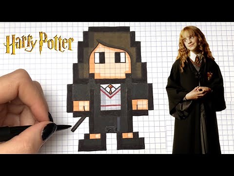 HOW TO DRAW HERMIONE GRANGER PIXEL ART - HARRY POTTER