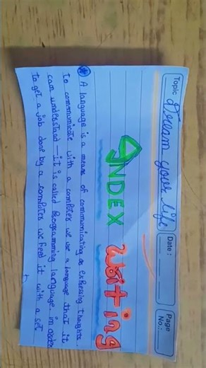 my index writing poster