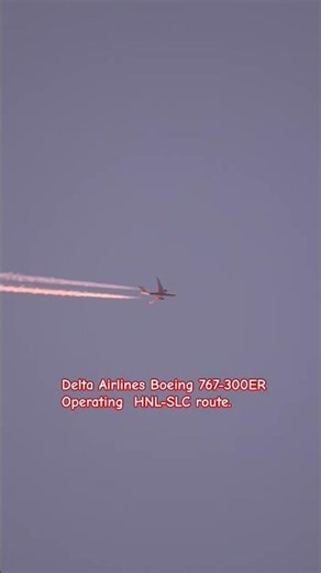 Delta Airlines Boeing 767-300ER HNL-SLC route.