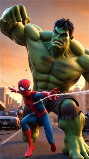 spider man vs hulk fighting 😱 #spiderman #marvel #ai #aitalks #hulk