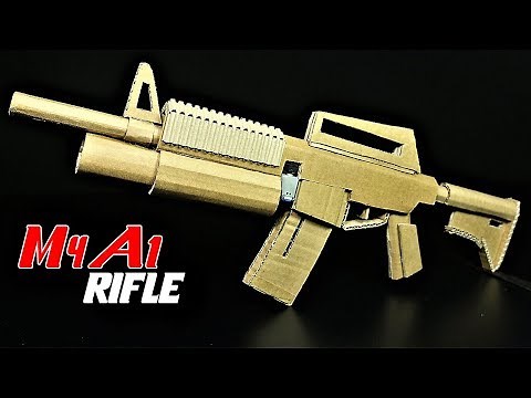 How To Make A Cardboard Fully Automatic M4A1 Rifle That SH00TS