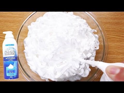 【DIY】シェービングフォームまるごと１本スライム作ってみた【slime ASMR】