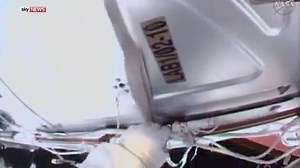 This is footage from the spacewalk currently taking place outside the International Space Station. Watch live on http://trib.al/RTTGxQv | Sky News