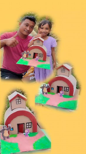 9.4K views · 95 reactions | Miniatur rumah masha and the bear dari kardus #masha #mashaandthebear #kreasi #kerajinan #diy #kardusbekas | Yayan | Facebook