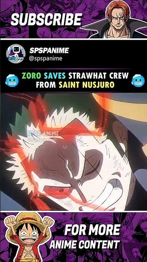 Zoro Saves Strawhat Crew from Saint Nusjuro #zoro #onepieceedit