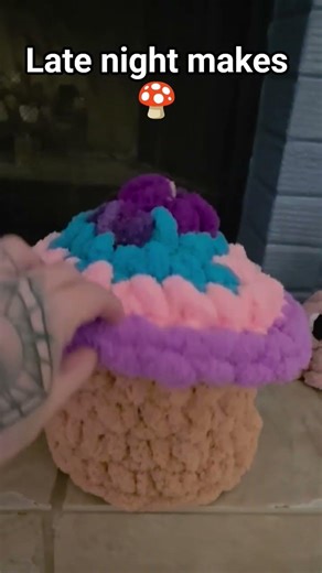 Finger Crochet Mushroom Basket Tutorial coming soon #craft #crochet #yarn #diycrafts #mushroom