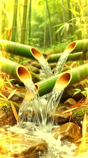 Relaxing Bamboo Forest Waterfal Peaceful Nature Sounds, Birds & Butterflies for Sleep and Meditation