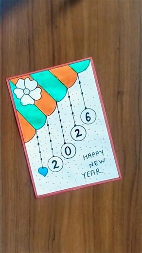 Happy new year card making | New Year Greeting Card 2026 #shorts #newyear