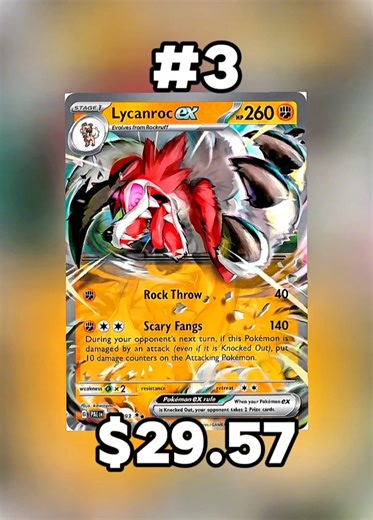 TOP 5 LYCANROC POKEMON CARD #FEEDS SHORTS