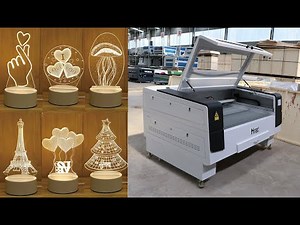 Acrylic 3D LED lamp cutting co2 laser engraving machine
